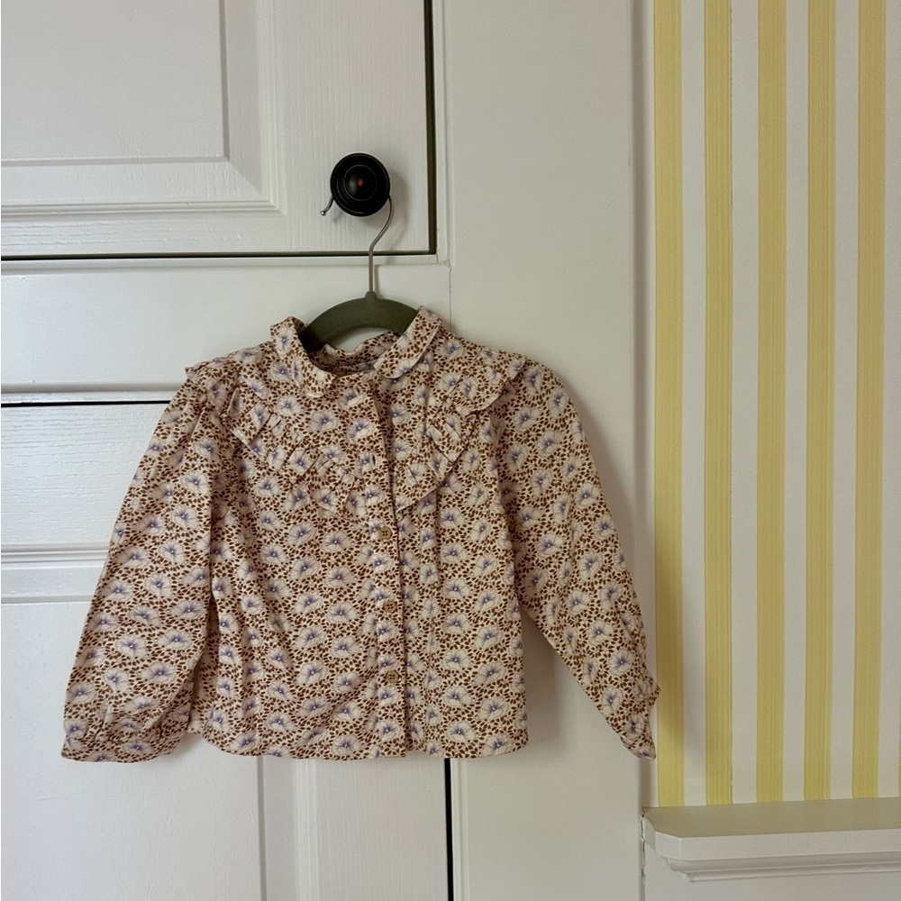 Gingersnap button up with purple flowers - 18 months